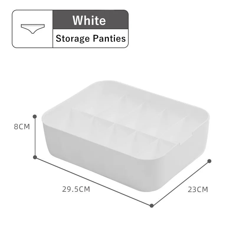 Dormitory Closet Drawer Organizer for Underwear Socks Wardrobe Bedroom Clothes Plastic Divider Storage Box Container with Lid