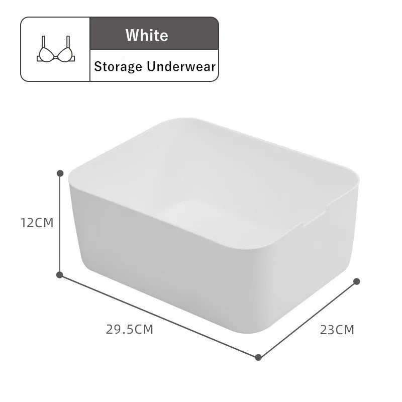Dormitory Closet Drawer Organizer for Underwear Socks Wardrobe Bedroom Clothes Plastic Divider Storage Box Container with Lid