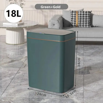 15/18L Smart Sensor Waterproof Trash Can with Narrow Seam - Automatic Waste Bin for Kitchen, Bathroom, and Bedroom