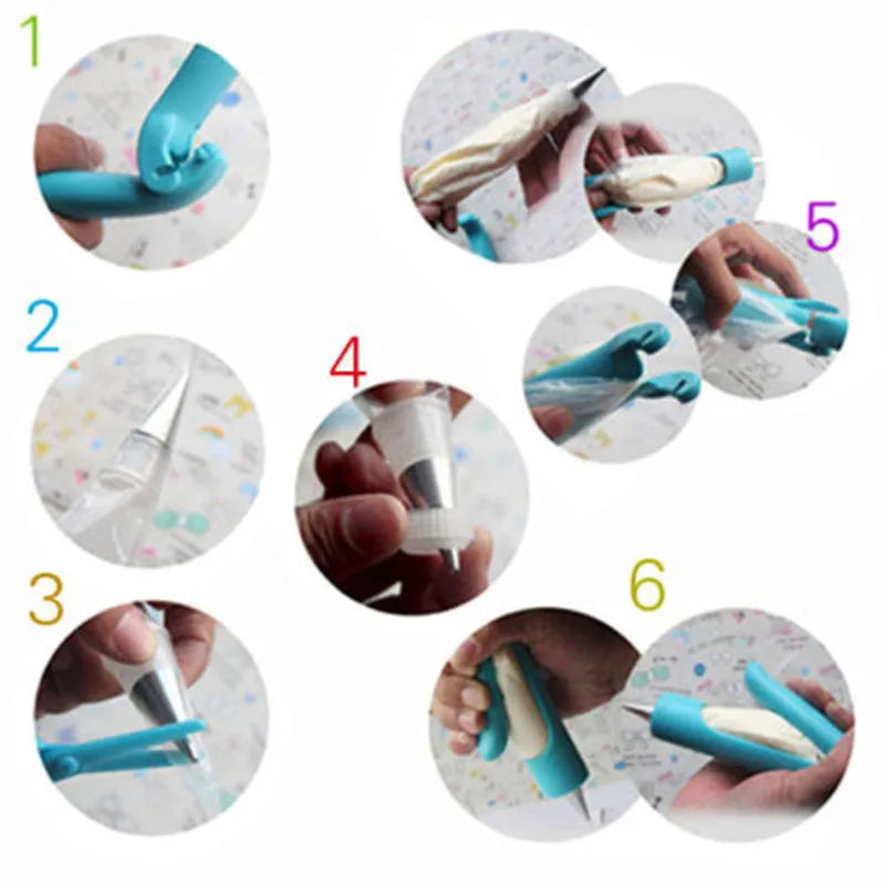 Professional Pastry Icing Pen with Nozzle Tips for Cake Decorating and Fondant Application - Kitchen Accessory for Muffins and Desserts