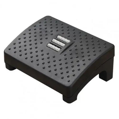 Adjustable Black Ottoman Footrest for Office and Home Use - Under Desk Footstool with Massage Pad for Foot Fatigue Relief