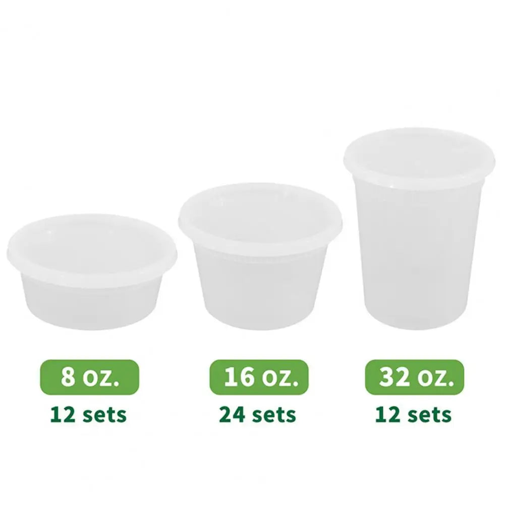 20-Piece Airtight Food Storage Container Set with Snap-On Lids - Round Plastic Deli Organizer Boxes for Kitchen Use