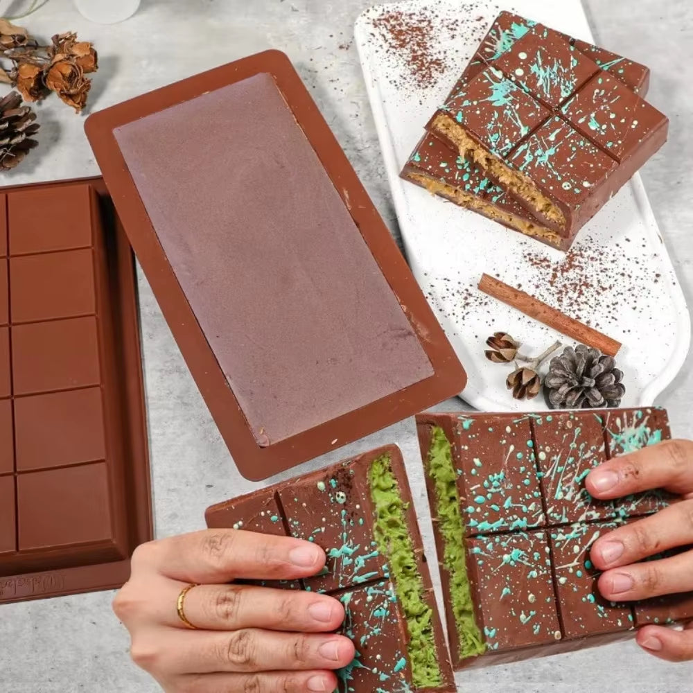 Silicone Chocolate Bar Molds for Easy Release - Durable Rectangle Moulds for Protein and Energy Wax Melts, Ideal for Handmade Gifts