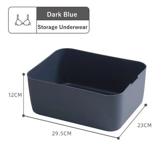 Dormitory Closet Drawer Organizer for Underwear Socks Wardrobe Bedroom Clothes Plastic Divider Storage Box Container with Lid