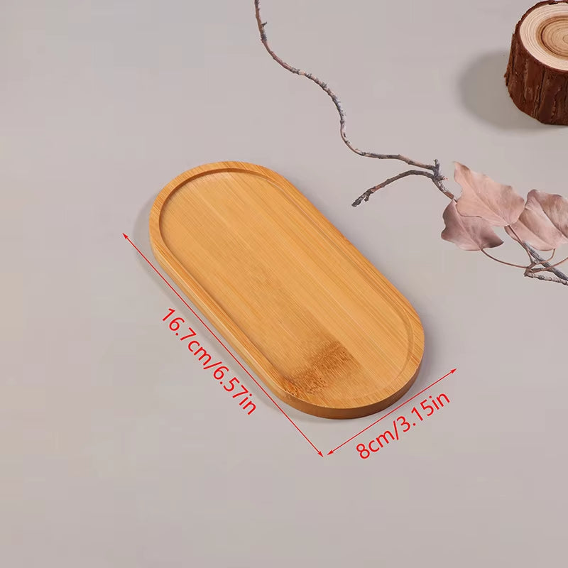 Solid Wood Round Dessert Plate - Japanese-Style Wooden Tray for Snacks and Dried Fruits