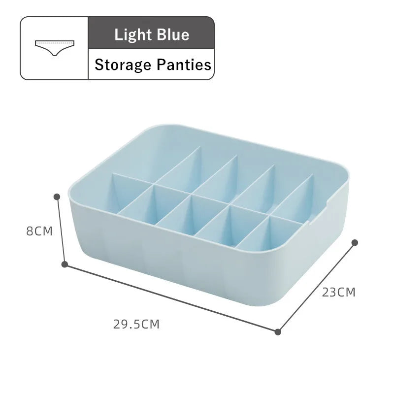 Dormitory Closet Drawer Organizer for Underwear Socks Wardrobe Bedroom Clothes Plastic Divider Storage Box Container with Lid