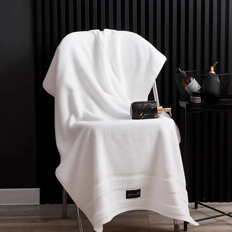 Inyahome Premium 100% Cotton Bath Towels for Adults - Highly Absorbent, Thick, Pure White Towels for Home and Hotel Use