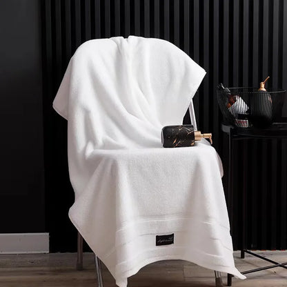 Inyahome Premium 100% Cotton Bath Towels for Adults - Highly Absorbent, Thick, Pure White Towels for Home and Hotel Use