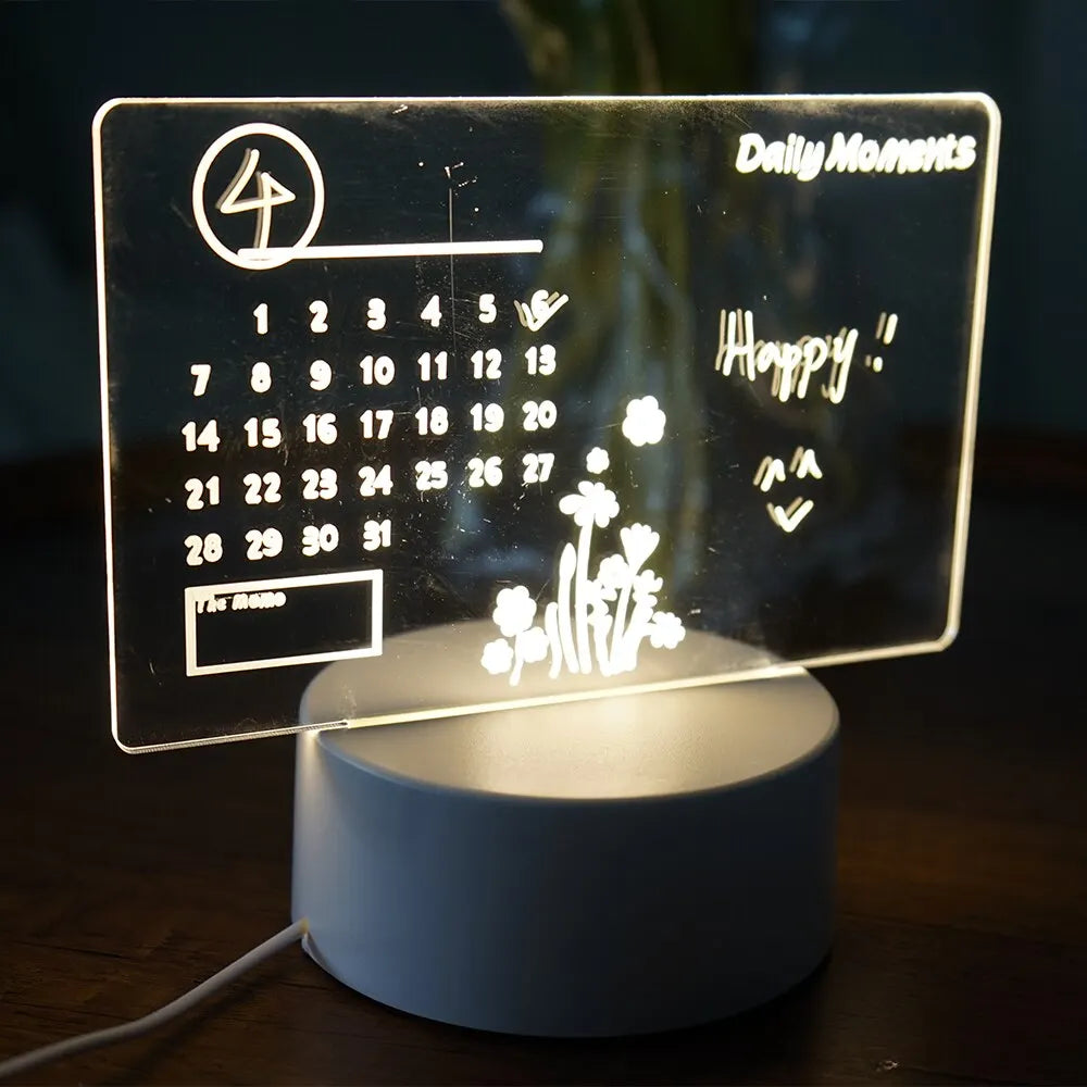 LED Message Board Night Light with USB Rechargeable Function - Soft Warm Light for Home Decoration and Personal Use