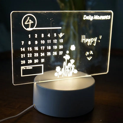 LED Message Board Night Light with USB Rechargeable Function - Soft Warm Light for Home Decoration and Personal Use