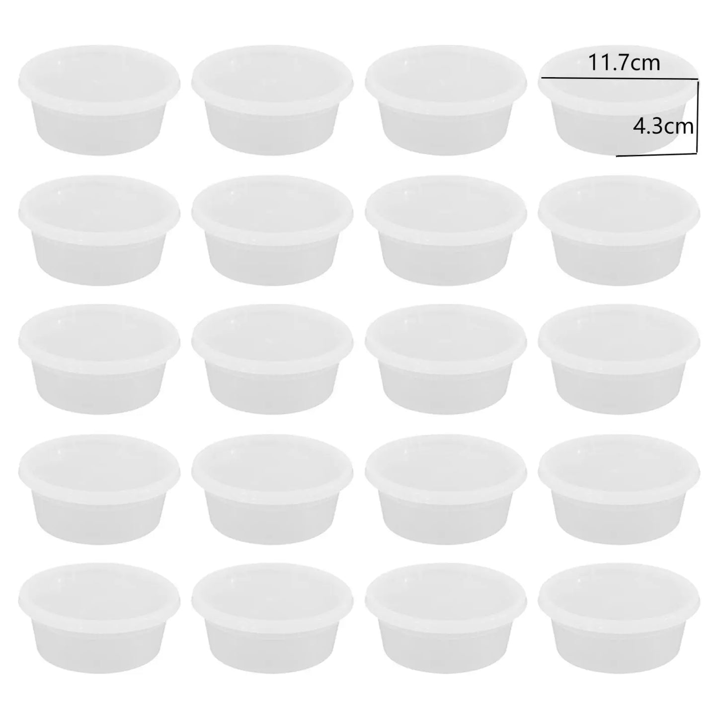 20-Piece Airtight Food Storage Container Set with Snap-On Lids - Round Plastic Deli Organizer Boxes for Kitchen Use