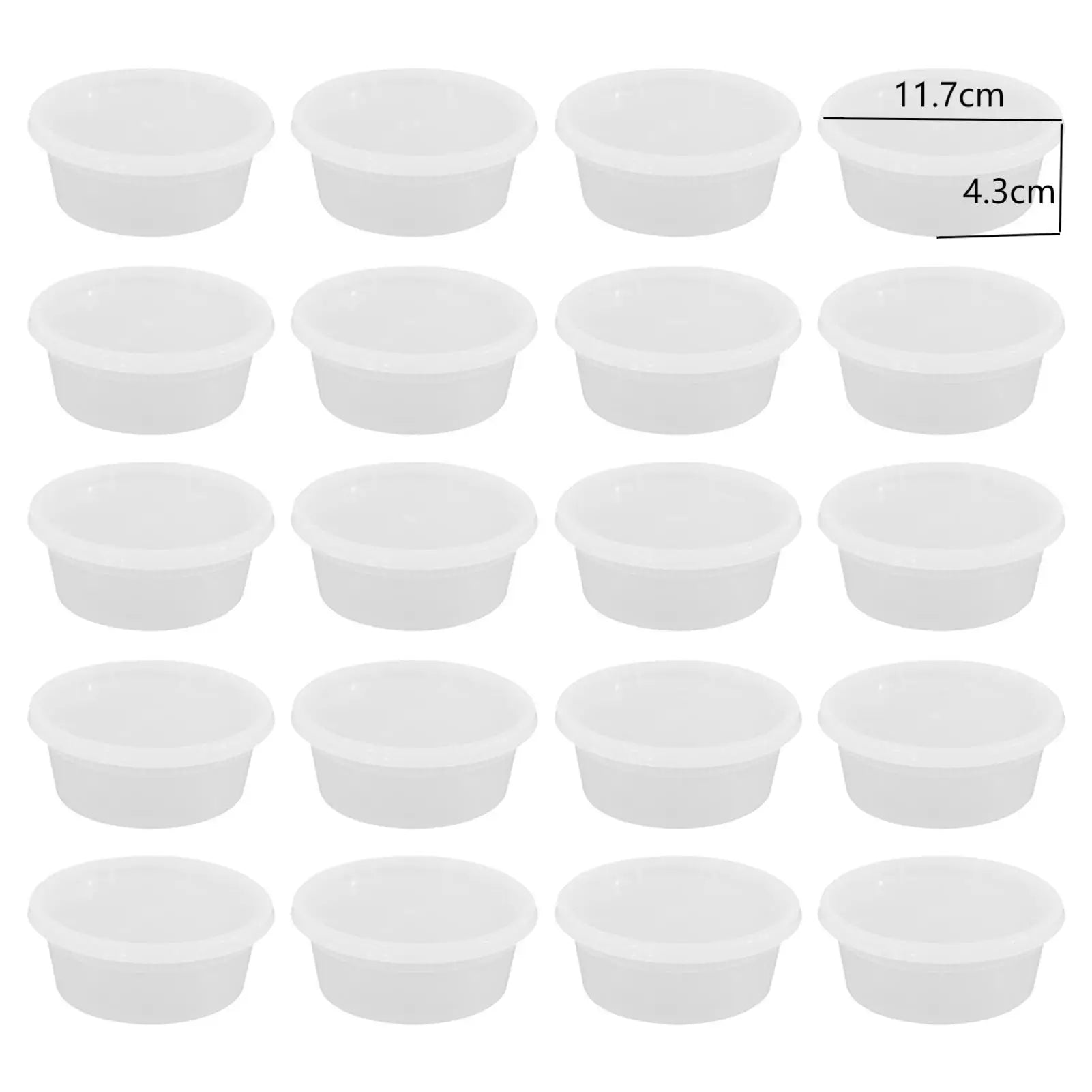 20-Piece Airtight Food Storage Container Set with Snap-On Lids - Round Plastic Deli Organizer Boxes for Kitchen Use