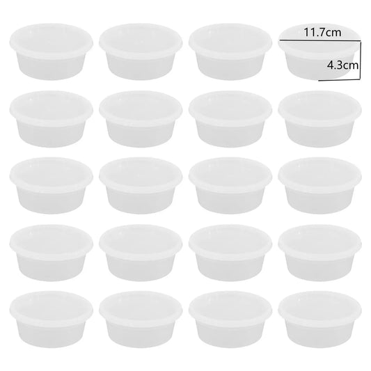 20-Piece Airtight Food Storage Container Set with Snap-On Lids - Round Plastic Deli Organizer Boxes for Kitchen Use