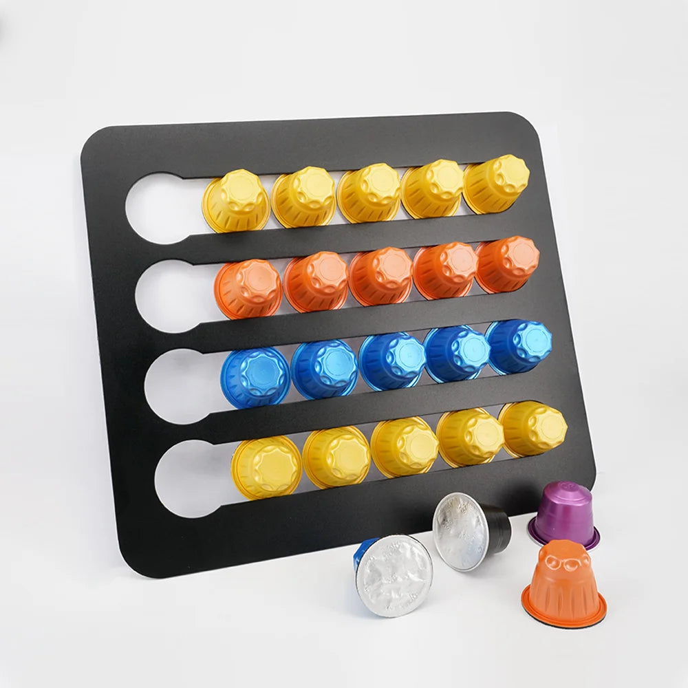 Nespresso Coffee Capsule Holder - Rotatable Tower Rack for 24/40 Pods Storage