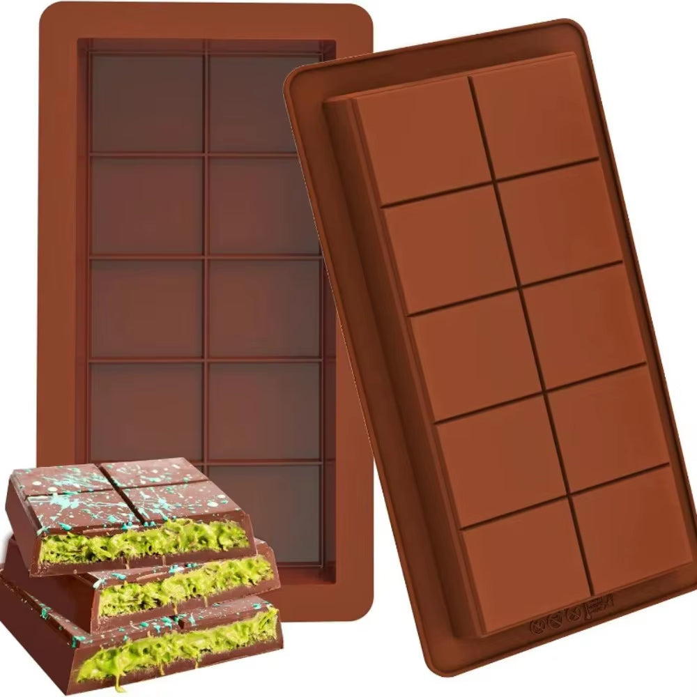 Silicone Chocolate Bar Molds for Easy Release - Durable Rectangle Moulds for Protein and Energy Wax Melts, Ideal for Handmade Gifts