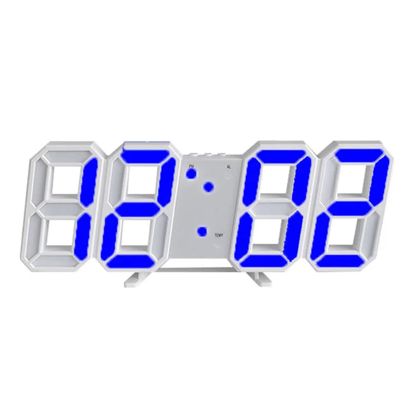 3D LED Digital Wall Clock with Date, Time, and Celsius Display - Nightlight Alarm Clock for Home and Living Room Decor