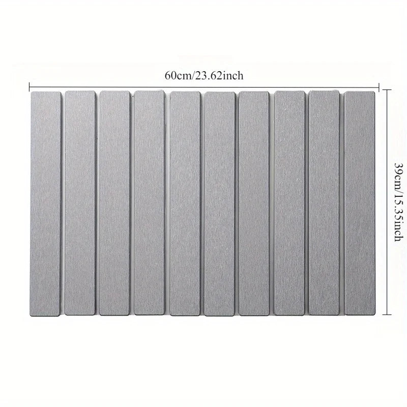 Multi-Purpose Diatomite Mats and Pads for Kitchen Use, Foldable Drying Mat for Dishes and Tableware, Non-Slip and Highly Absorbent