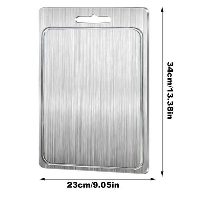 Professional Stainless Steel Double-Sided Cutting Board for Culinary Use