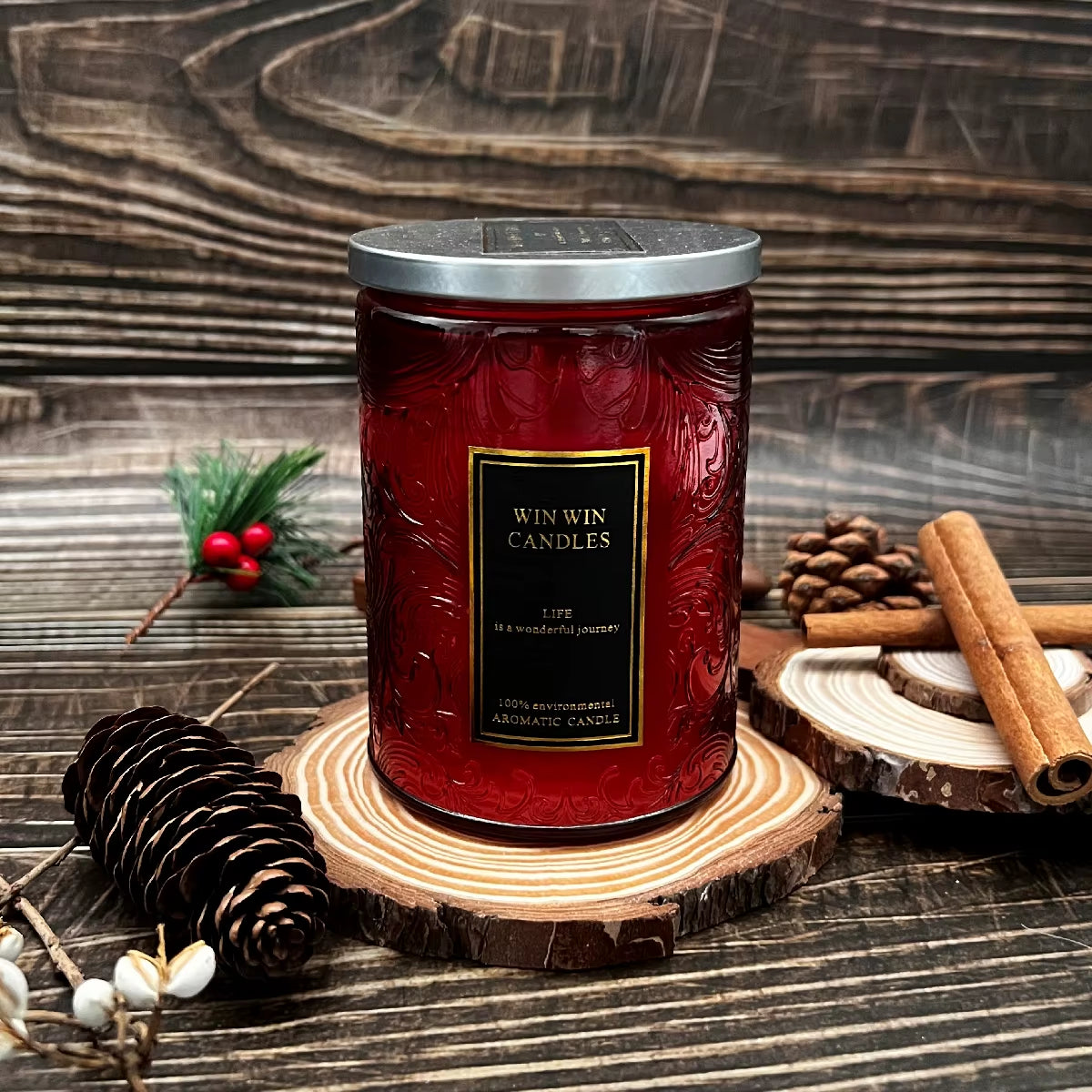 Floral Scented Candle with Lavender and Velvet Rose Fragrance - Embossed Glass Jar for Home Décor - 40-90 Hours Burn Time