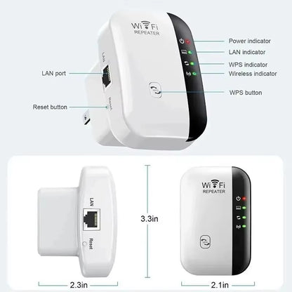 Wifi Repeater Wireless Signal Amplifier Extended Network Enhancer EU US Home Router 300M Thro