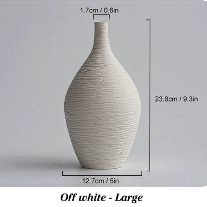 Nordic Luxury Ceramic Vase for Home Decor - Narrow Mouth Flower Pot for Living Room and Office Desktop Gift