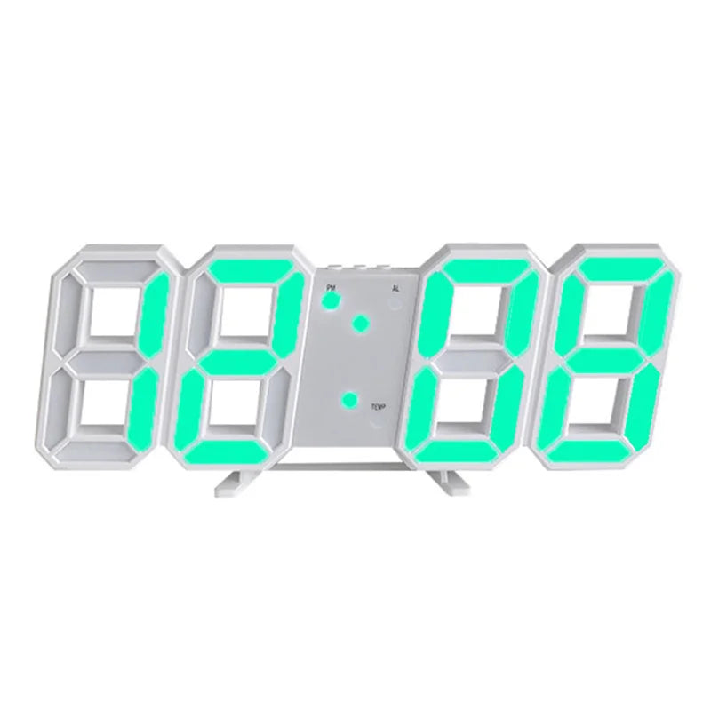 3D LED Digital Wall Clock with Date, Time, and Celsius Display - Nightlight Alarm Clock for Home and Living Room Decor