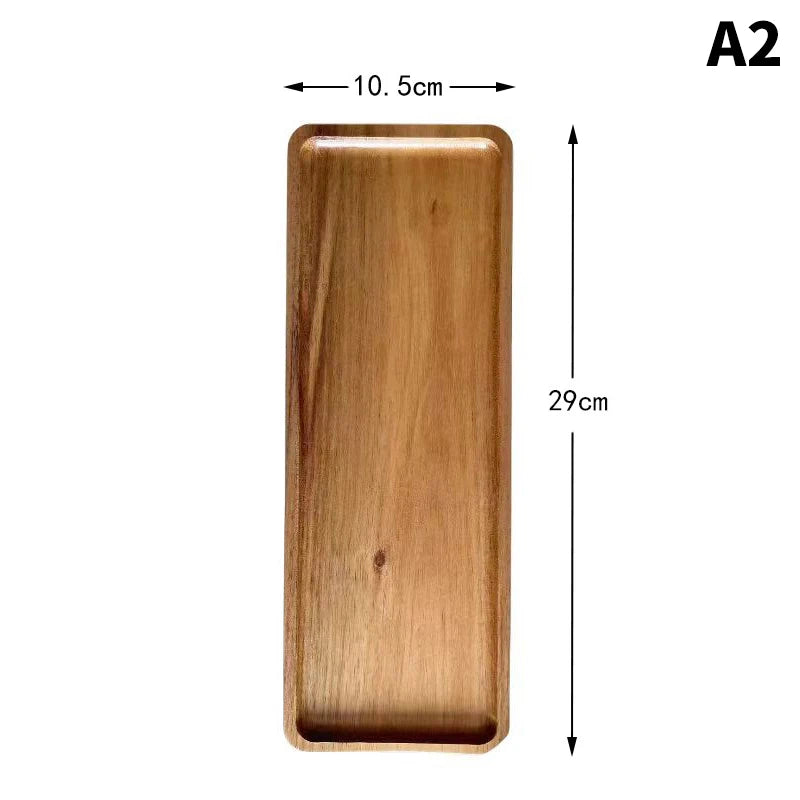 Solid Wood Round Dessert Plate - Japanese-Style Wooden Tray for Snacks and Dried Fruits