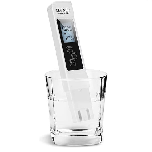 Digital Water Quality Tester - 1PC White TDS EC Meter with Temperature Measurement, Range 0 to 9990 PPM