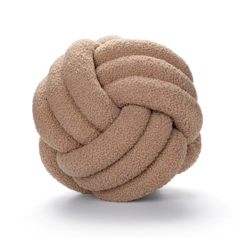 Velvet Knot Ball Throw Pillows for Home Decor - Soft Cushions for Couch and Bench, Ideal for Lounge Chair Backrest