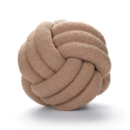 Velvet Knot Ball Throw Pillows for Home Decor - Soft Cushions for Couch and Bench, Ideal for Lounge Chair Backrest