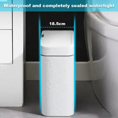 15/18L Smart Sensor Waterproof Trash Can with Narrow Seam - Automatic Waste Bin for Kitchen, Bathroom, and Bedroom