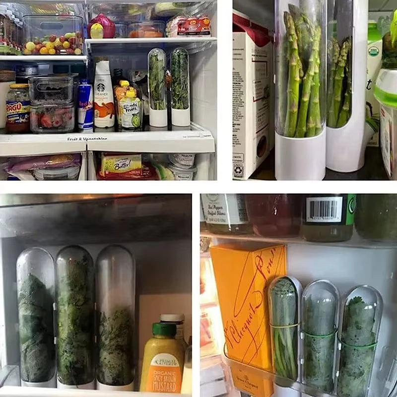Fresh Herb Preservation Bottle - Vanilla Vegetable Storage Container for Kitchen Use
