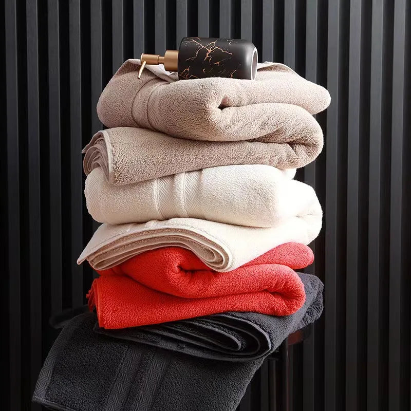 Inyahome Premium 100% Cotton Bath Towels for Adults - Highly Absorbent, Thick, Pure White Towels for Home and Hotel Use
