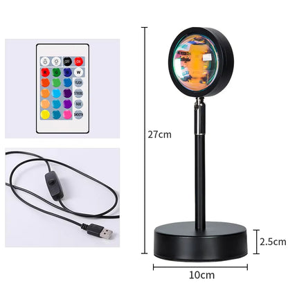 Sanjibook USB Sunset Lamp Night Light Projector Home Decoration Portable Living Room Wall Photography Neon Atmosphere Lighting