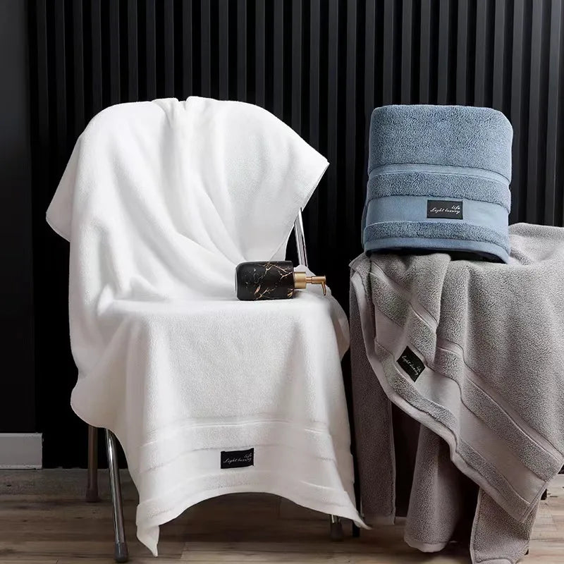 Inyahome Premium 100% Cotton Bath Towels for Adults - Highly Absorbent, Thick, Pure White Towels for Home and Hotel Use