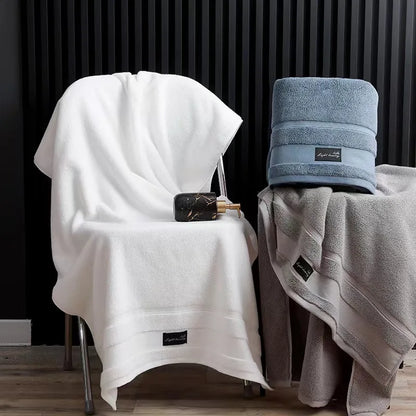 Inyahome Premium 100% Cotton Bath Towels for Adults - Highly Absorbent, Thick, Pure White Towels for Home and Hotel Use
