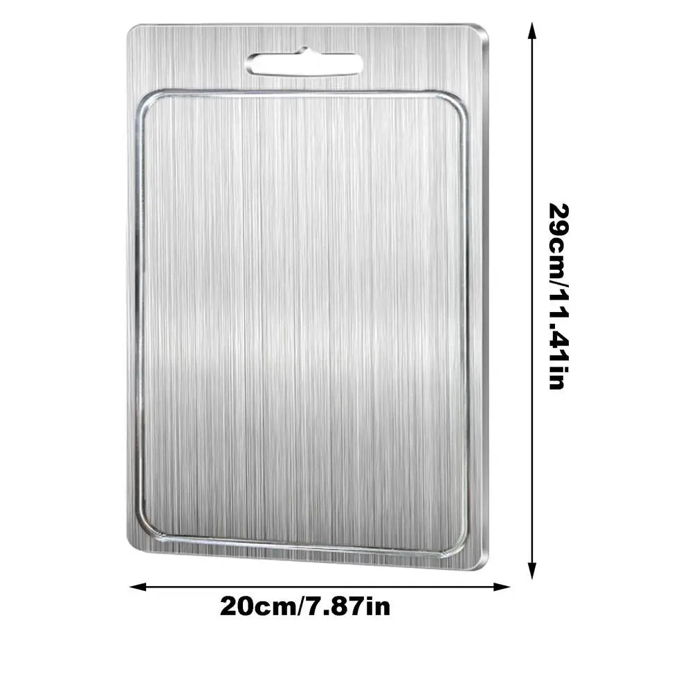 Professional Stainless Steel Double-Sided Cutting Board for Culinary Use