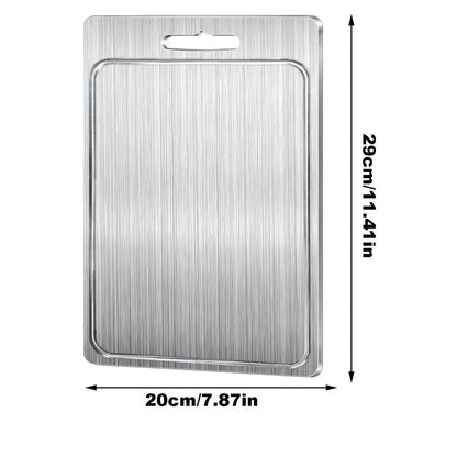 Professional Stainless Steel Double-Sided Cutting Board for Culinary Use