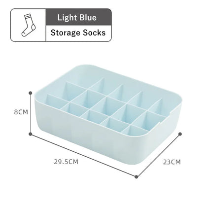 Dormitory Closet Drawer Organizer for Underwear Socks Wardrobe Bedroom Clothes Plastic Divider Storage Box Container with Lid