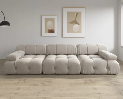 104" Modern Velvet Minimalist Modular Sectional Sofa - Convertible 3-Seat Living Room Set for Office and Apartment