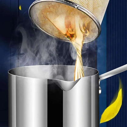 Stainless Steel Deep Fryer with Strainer Basket - Versatile Tempura and Chicken Frying Pan for Home and Commercial Applications