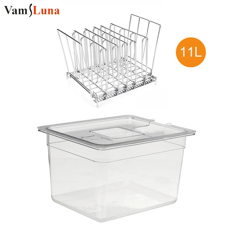 11L Sous Vide Container Stainless Steel Sous Vide Rack for Circulator Sous Vide Cooking Immersion Slow Cooker Cooking Tool
