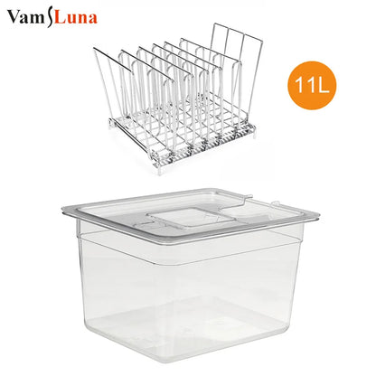 11L Sous Vide Container Stainless Steel Sous Vide Rack for Circulator Sous Vide Cooking Immersion Slow Cooker Cooking Tool