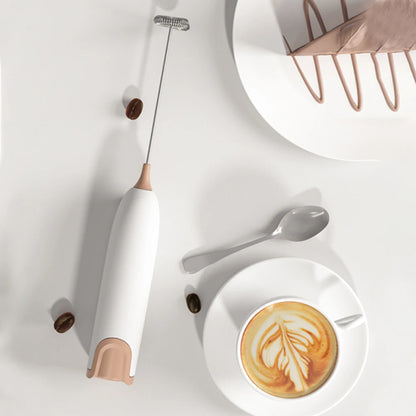 Electric Milk Frother and Whisk Mixer for Coffee, Cappuccino, and Creamer Preparation