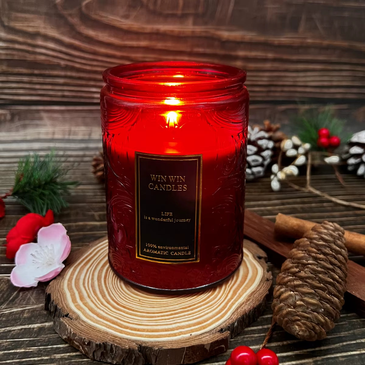 Floral Scented Candle with Lavender and Velvet Rose Fragrance - Embossed Glass Jar for Home Décor - 40-90 Hours Burn Time