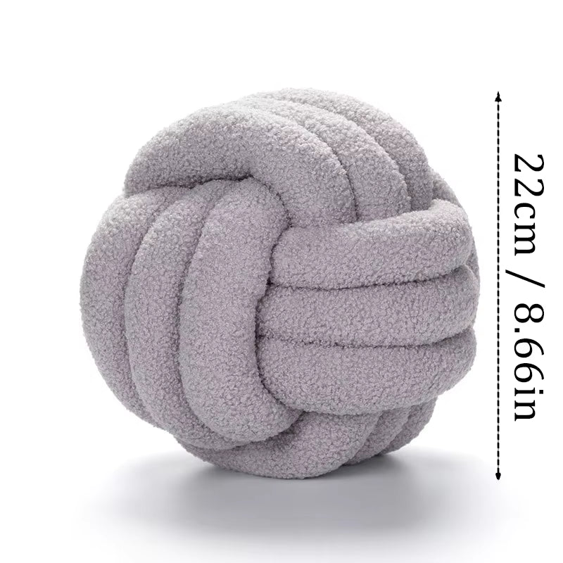 Velvet Knot Ball Throw Pillows for Home Decor - Soft Cushions for Couch and Bench, Ideal for Lounge Chair Backrest