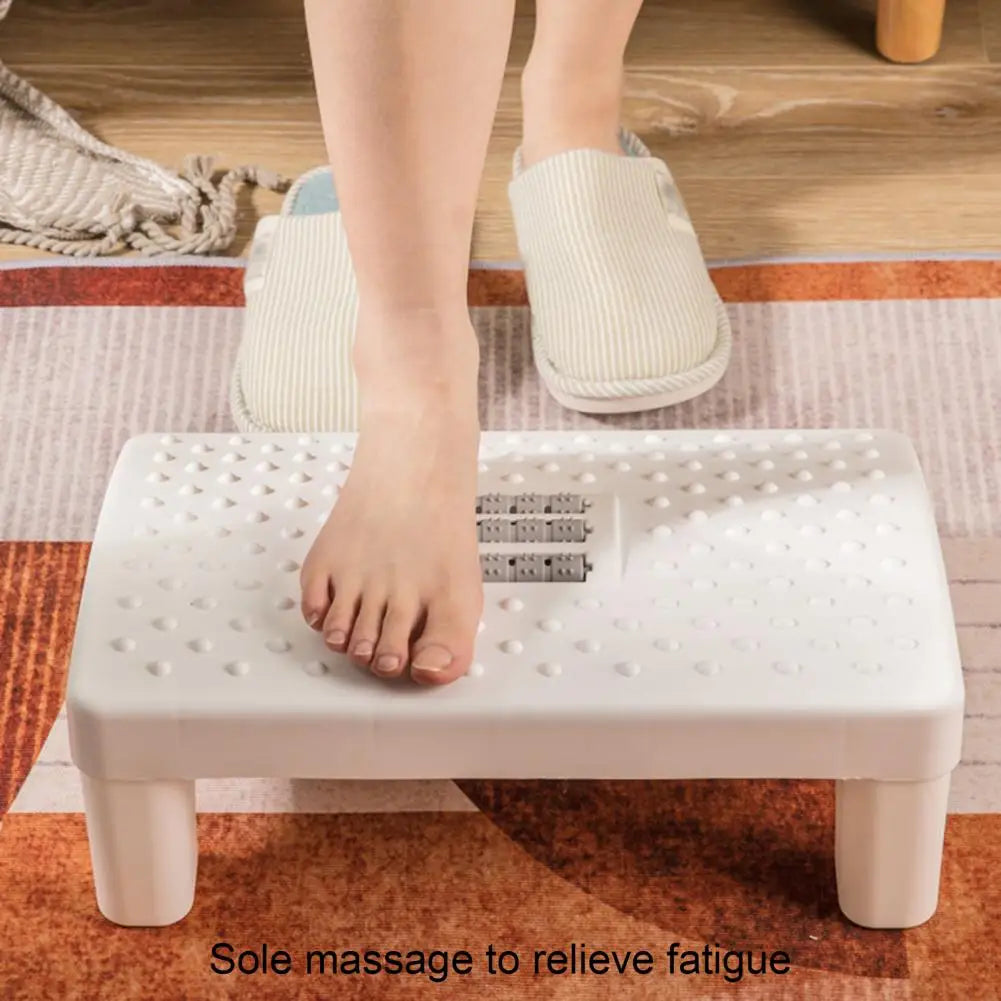 Adjustable Black Ottoman Footrest for Office and Home Use - Under Desk Footstool with Massage Pad for Foot Fatigue Relief