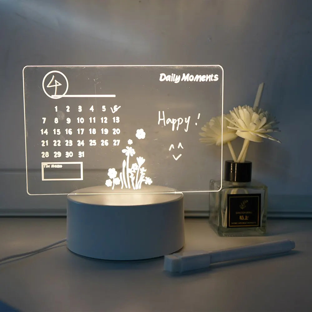 LED Message Board Night Light with USB Rechargeable Function - Soft Warm Light for Home Decoration and Personal Use