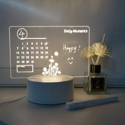 LED Message Board Night Light with USB Rechargeable Function - Soft Warm Light for Home Decoration and Personal Use