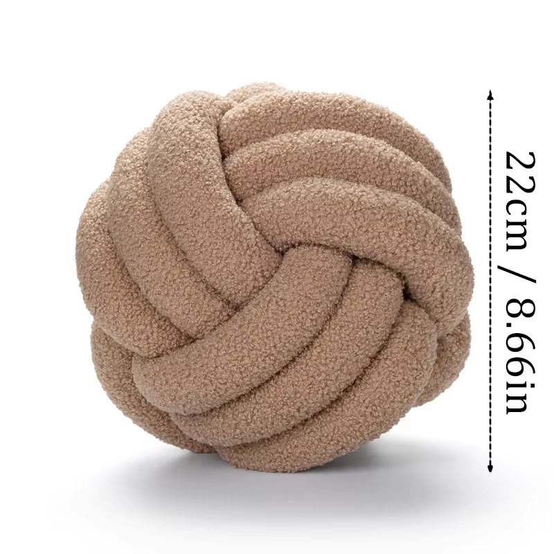 Velvet Knot Ball Throw Pillows for Home Decor - Soft Cushions for Couch and Bench, Ideal for Lounge Chair Backrest